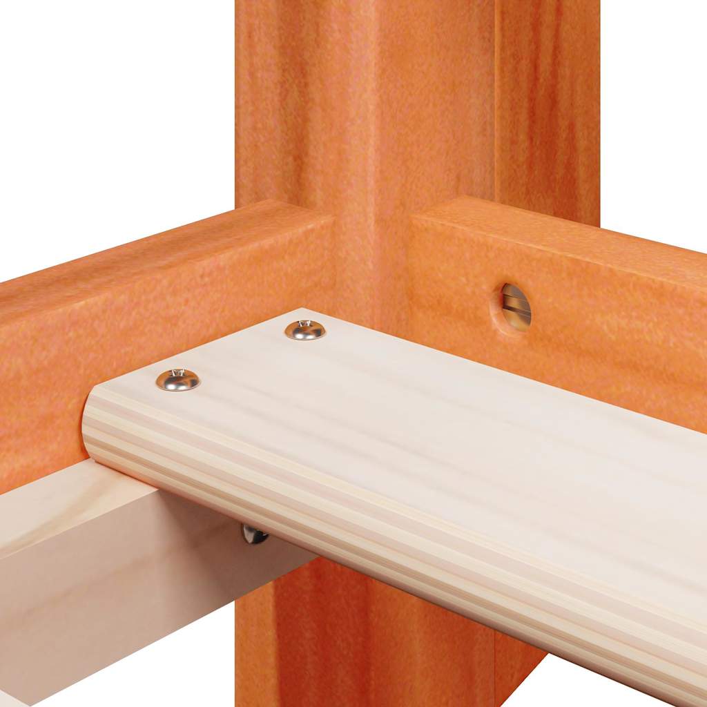 Letto a Castello con Tetto Cera 90x200 cm Legno Massello Pino | homemem39