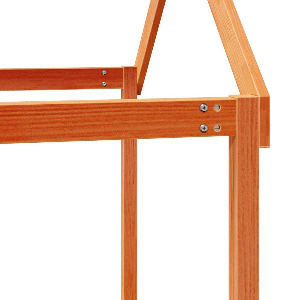Letto a Castello con Tetto Cera 90x200 cm Legno Massello Pino | homemem39