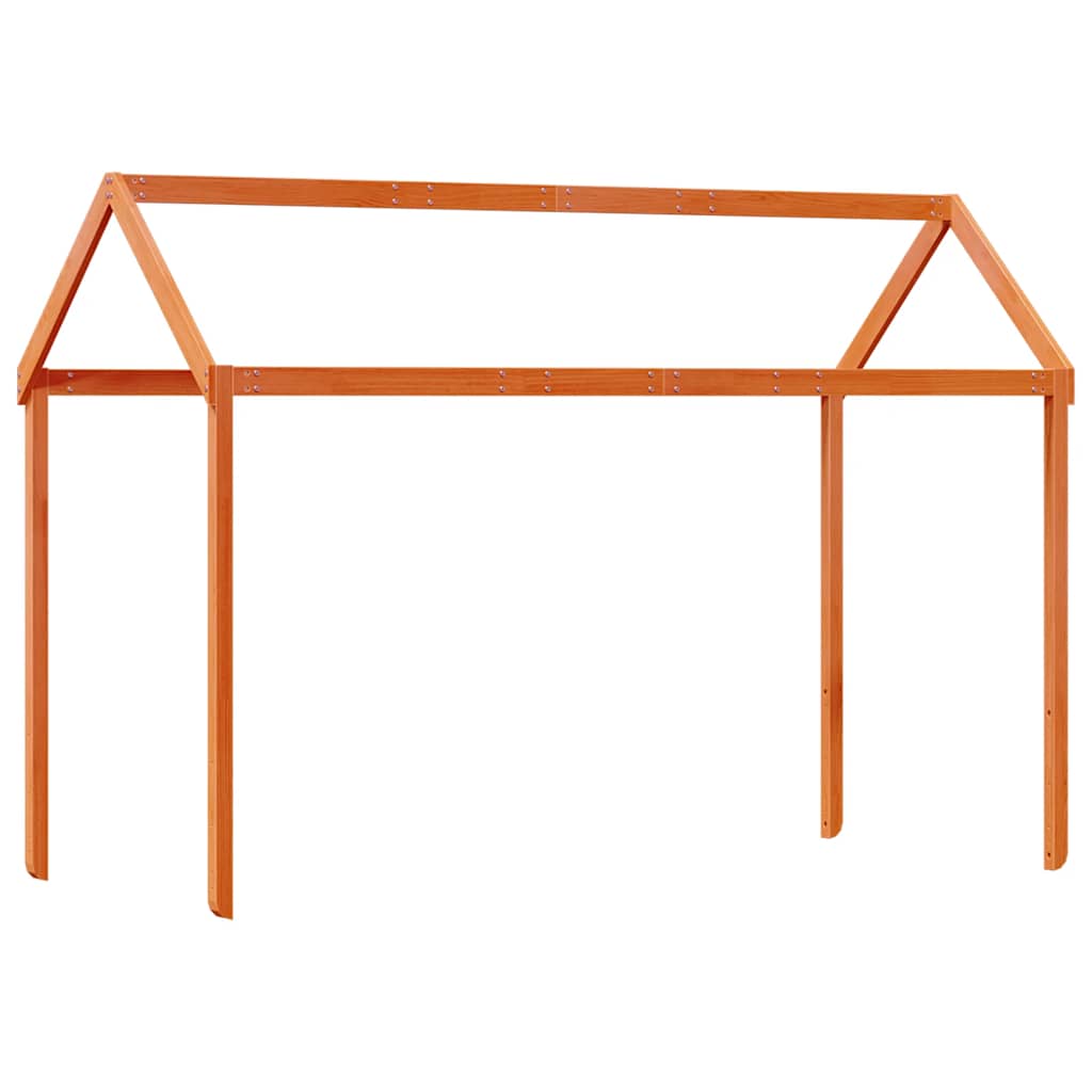 Letto a Castello con Tetto Cera 80x200 cm Legno Massello Pino | homemem39