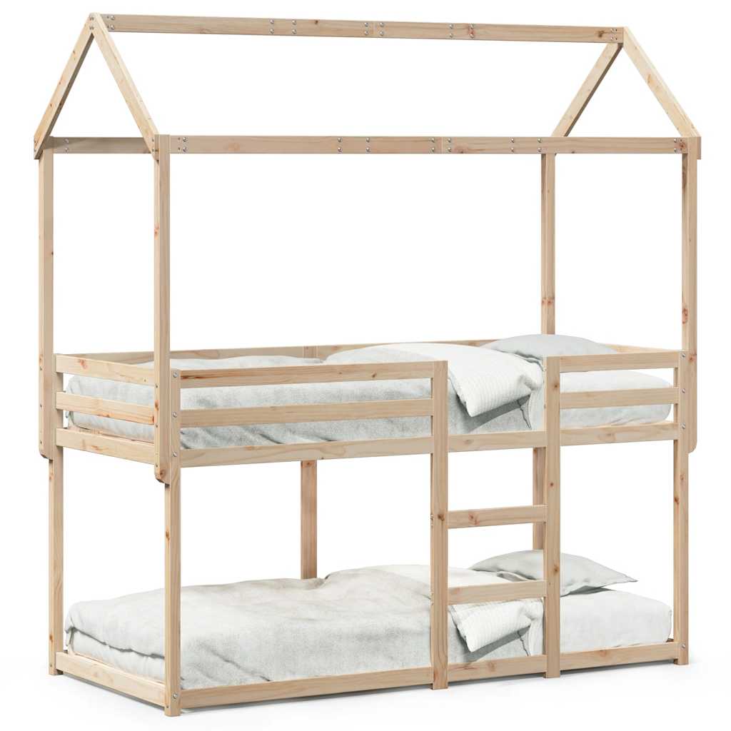 Letto a Castello senza Materasso 90x190 cm Legno di Pino | homemem39