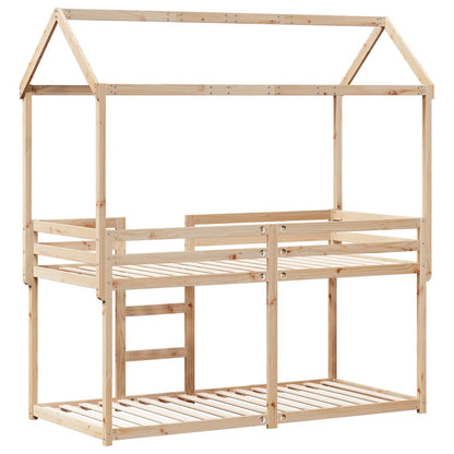 Letto a Castello senza Materasso 90x190 cm Legno di Pino | homemem39