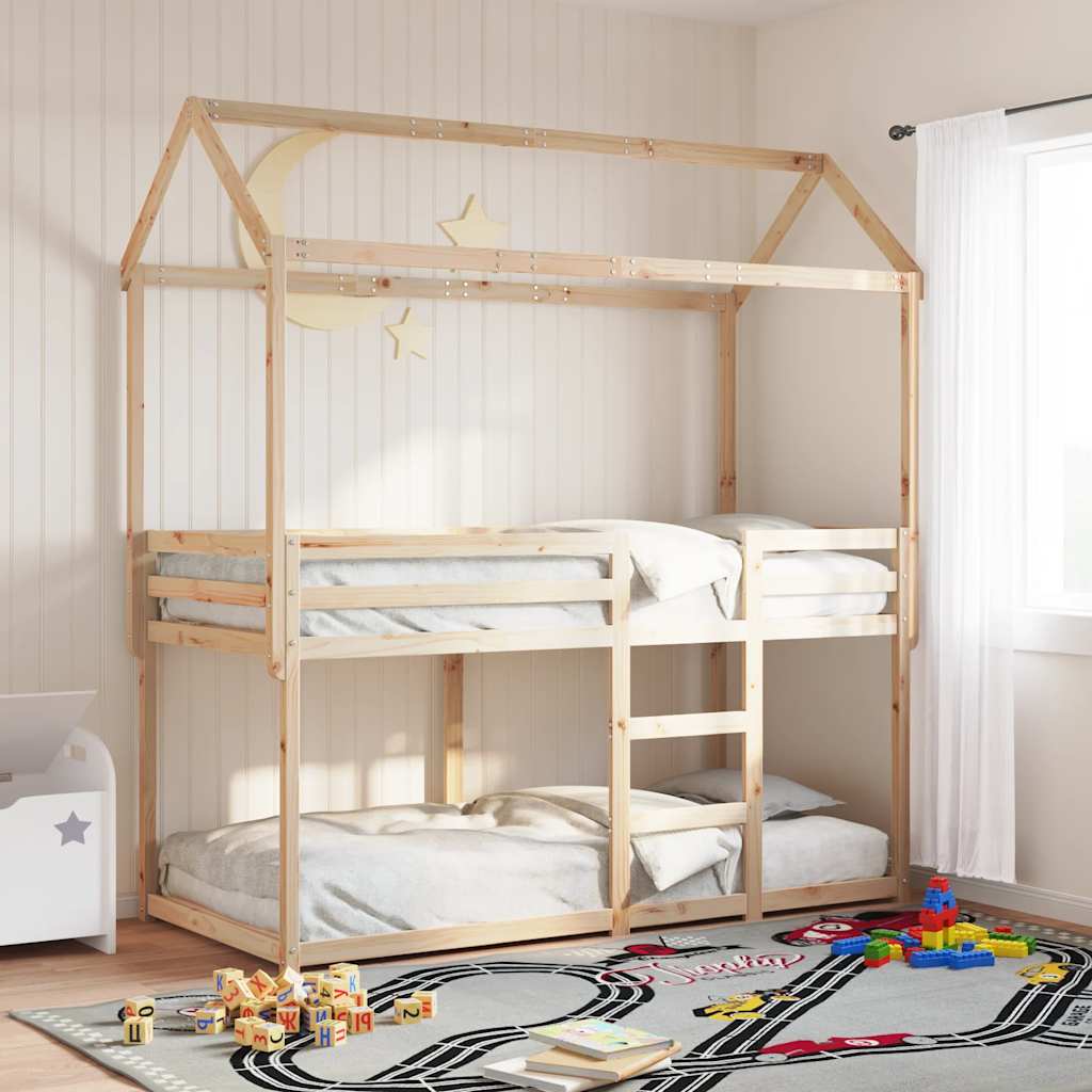 Letto a Castello senza Materasso 90x190 cm Legno di Pino | homemem39