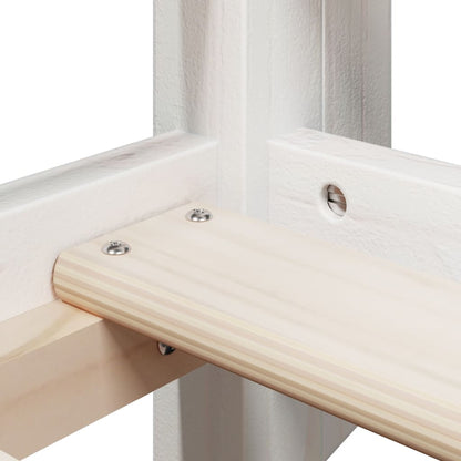 Letto a Castello con Tetto Bianco 75x190 cm Legno Massello Pino