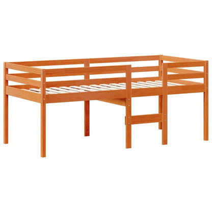 Letto a Soppalco con Tetto Marrone Cera 90x200 cm Legno di Pino - homemem39