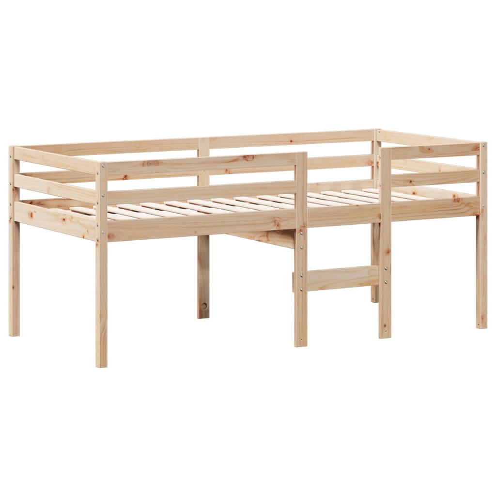 Letto a Soppalco con Tetto 80x200 cm in Legno di Pino - homemem39