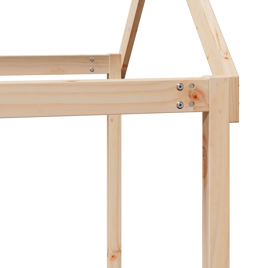 Letto a Soppalco con Tetto 90x190 cm Legno Massello di Pino - homemem39