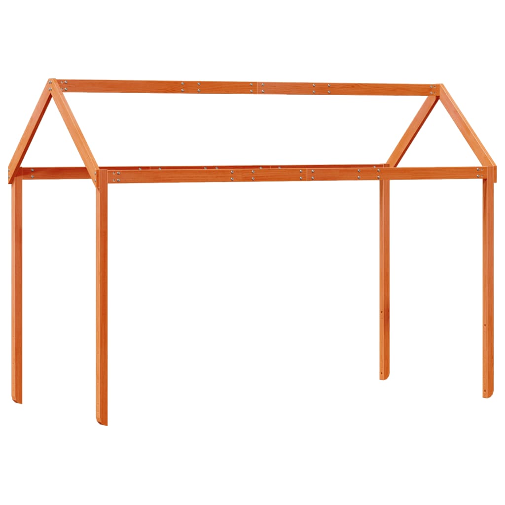 Letto a Soppalco con Tetto Cera 90x190cm Legno Massello di Pino - homemem39