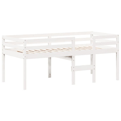 Letto a Soppalco con Tetto Bianco 75x190 cm in Legno di Pino - homemem39