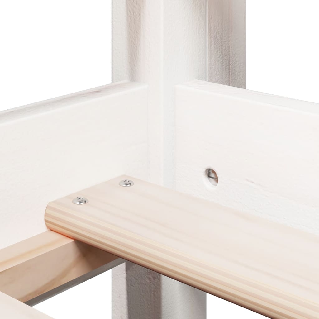 Letto a Soppalco con Tetto Bianco 75x190 cm in Legno di Pino - homemem39