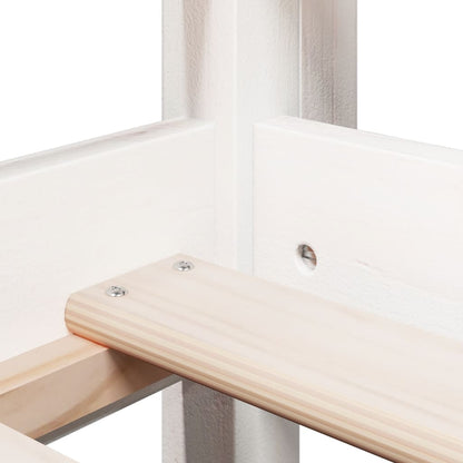 Letto a Soppalco con Tetto Bianco 75x190 cm in Legno di Pino - homemem39