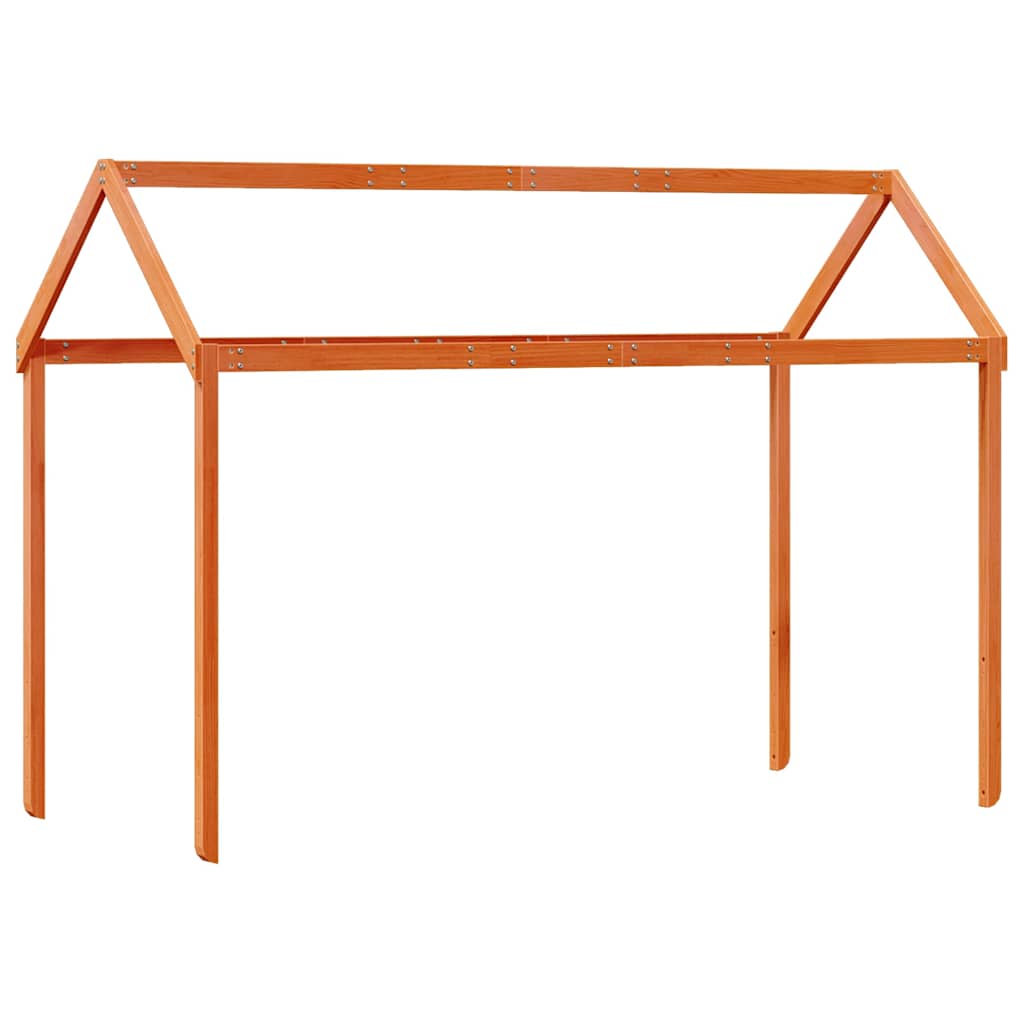Letto a Soppalco con Tetto Cera 75x190cm Legno Massello di Pino | homemem39