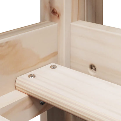 Letto Soppalco con Scala e Tetto 90x200 cm Legno Massello Pino - homemem39