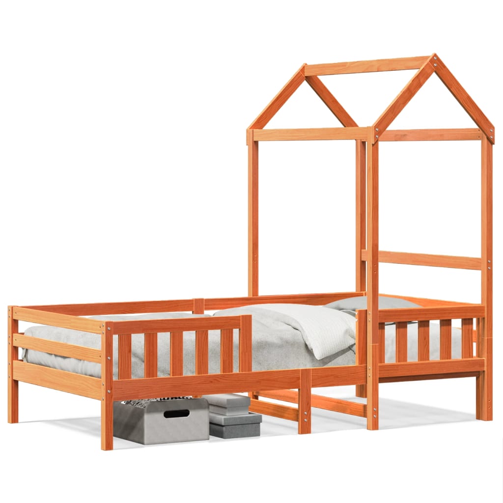 Giroletto con Tetto Cera 80x200 cm Legno Massello Pino | homemem39
