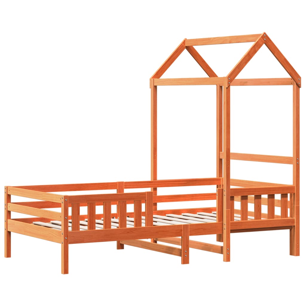 Giroletto con Tetto Cera 80x200 cm Legno Massello Pino | homemem39