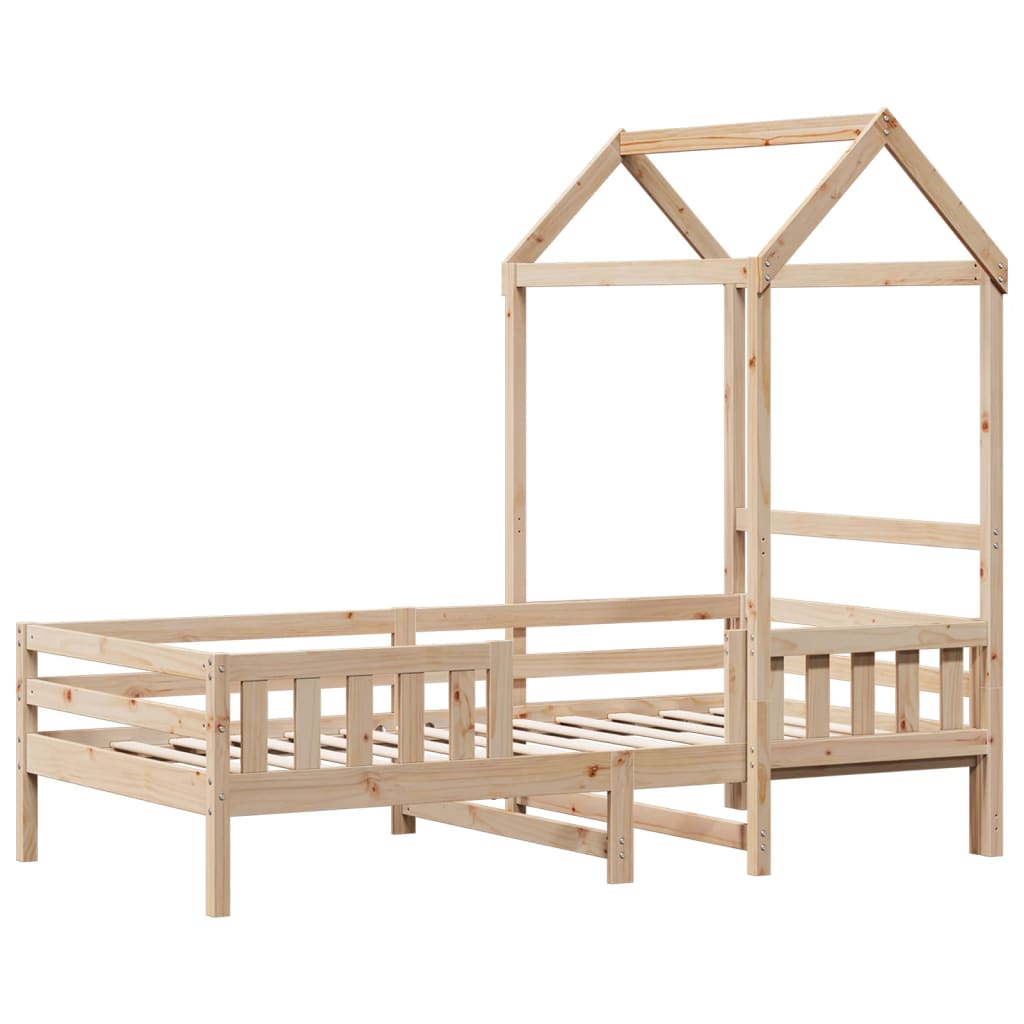 Giroletto con Tetto 75x190 cm in Legno Massello di Pino | homemem39