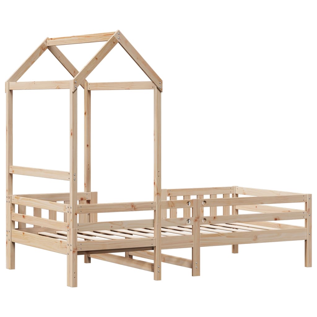 Giroletto con Tetto 75x190 cm in Legno Massello di Pino | homemem39