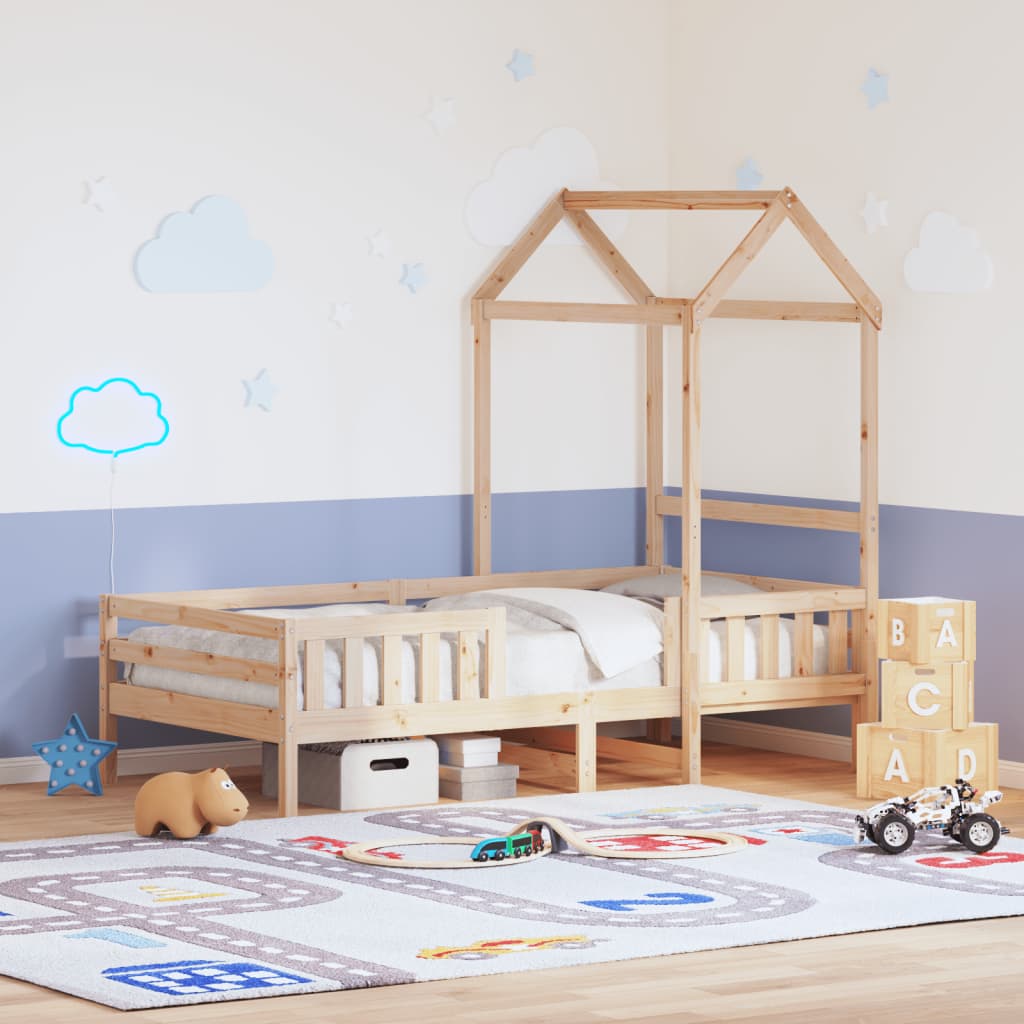 Giroletto con Tetto 75x190 cm in Legno Massello di Pino | homemem39