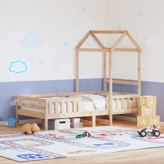 Giroletto con Tetto 75x190 cm in Legno Massello di Pino | homemem39
