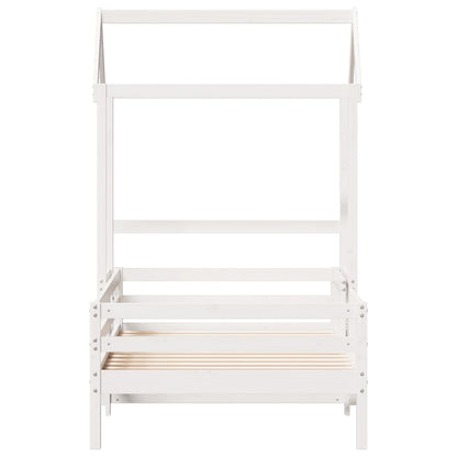 Giroletto con Tetto Bianco 75x190 cm Legno Massello di Pino - homemem39