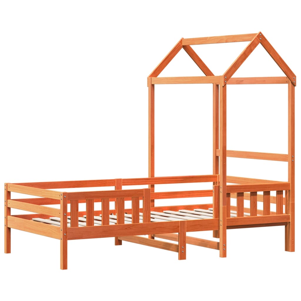 Giroletto con Tetto Marrone Cera 75x190 cm in Legno di Pino | homemem39