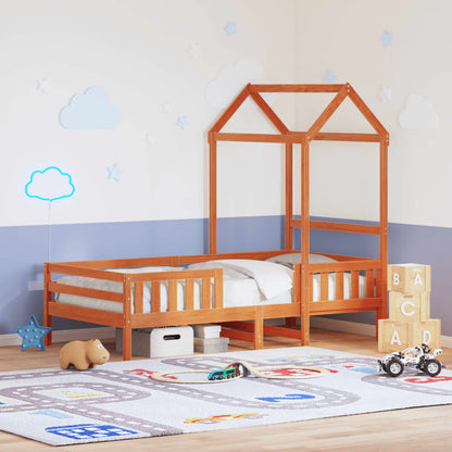 Giroletto con Tetto Marrone Cera 75x190 cm in Legno di Pino | homemem39