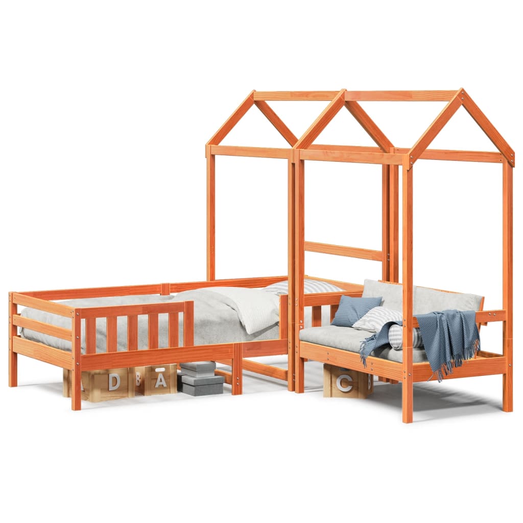 Giroletto con Panca e Tetto Cera 100x200 cm in Legno di Pino | homemem39