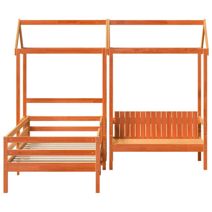 Giroletto con Panca e Tetto Cera 100x200 cm in Legno di Pino | homemem39