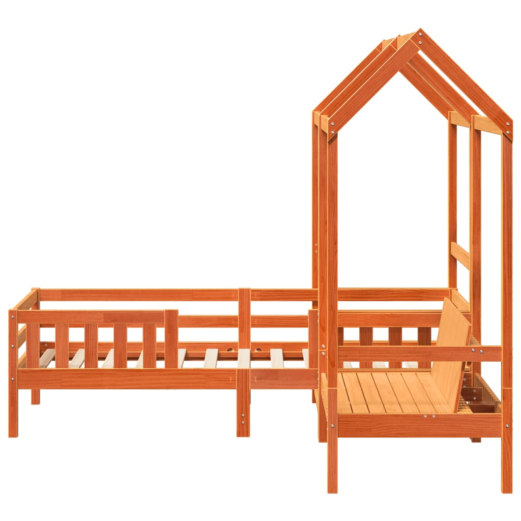 Giroletto con Panca e Tetto Cera 100x200 cm in Legno di Pino | homemem39