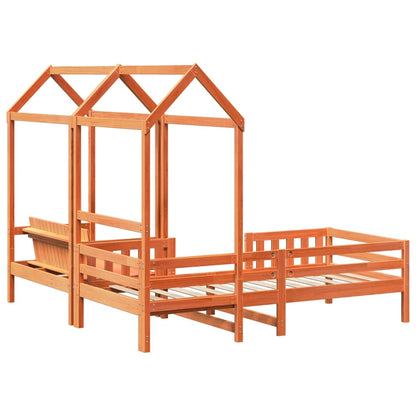 Giroletto con Panca e Tetto Cera 100x200 cm in Legno di Pino | homemem39