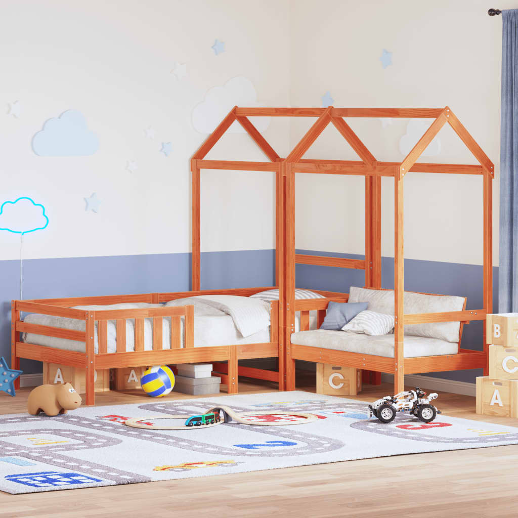 Giroletto con Panca e Tetto Cera 100x200 cm in Legno di Pino | homemem39