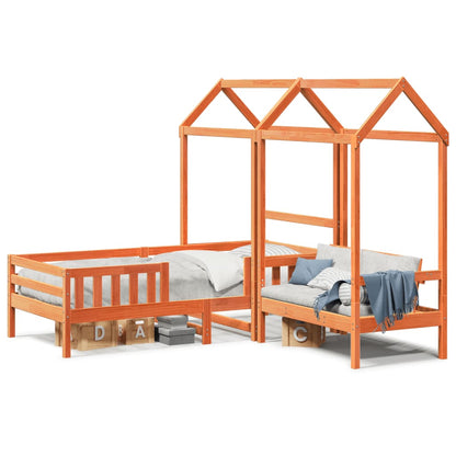 Giroletto con Panca e Tetto Cera 80x200 cm Legno Massello Pino | homemem39