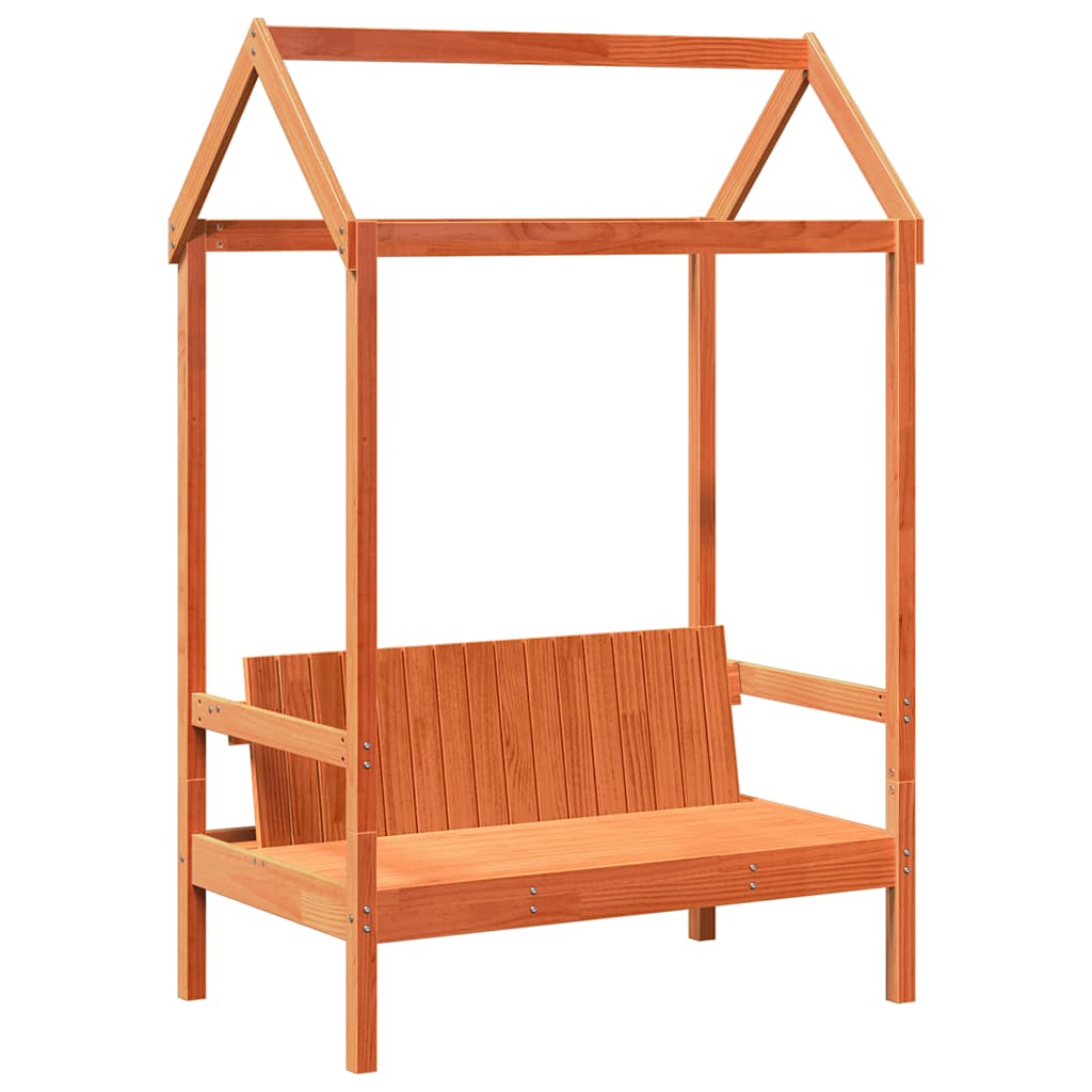 Giroletto con Panca e Tetto Marrone Cera 75x190cm Massello Pino | homemem39