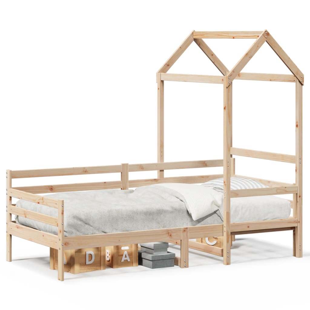 Dormeuse con Tetto 80x200 cm in Legno Massello di Pino | homemem39