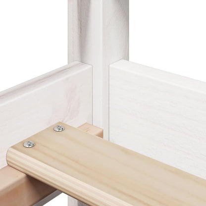 Dormeuse con Tetto 80x200 cm Bianco in Legno Massello di Pino - homemem39