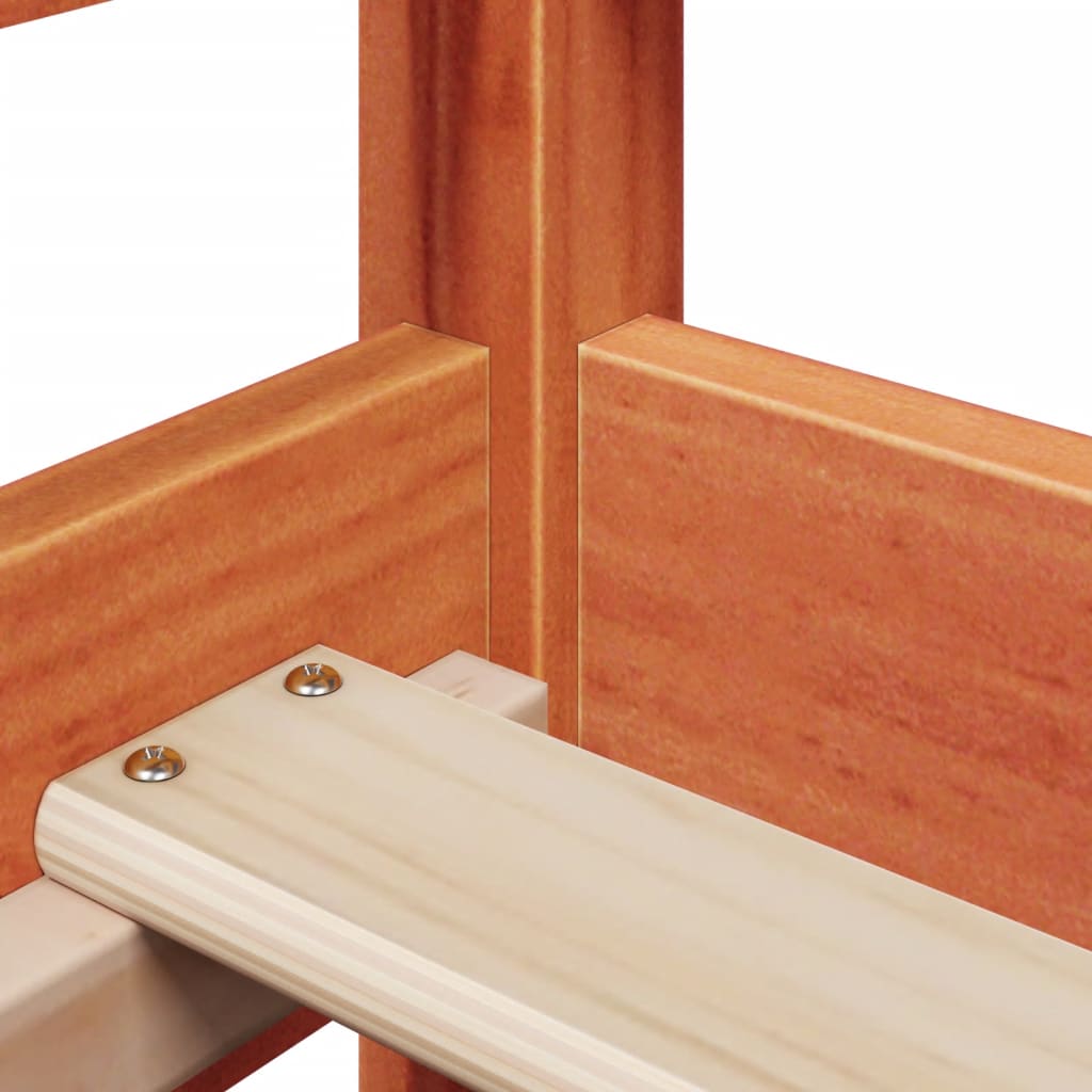 Dormeuse con Tetto Marrone Cera 90x200 cm Legno Massello Pino - homemem39