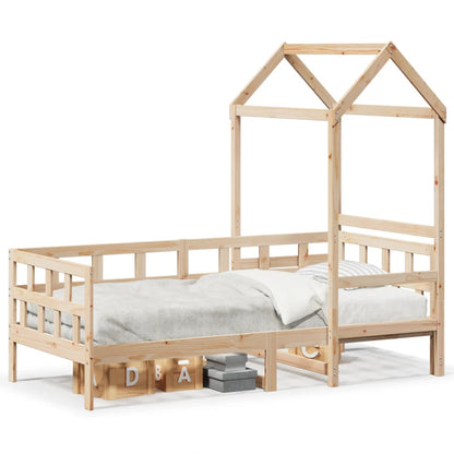Dormeuse con Tetto 80x200 cm in Legno Massello di Pino | homemem39