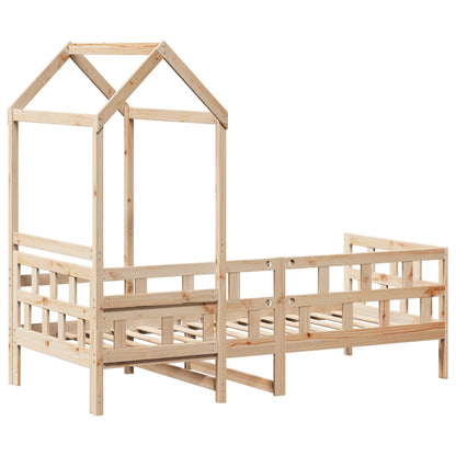 Dormeuse con Tetto 80x200 cm in Legno Massello di Pino | homemem39