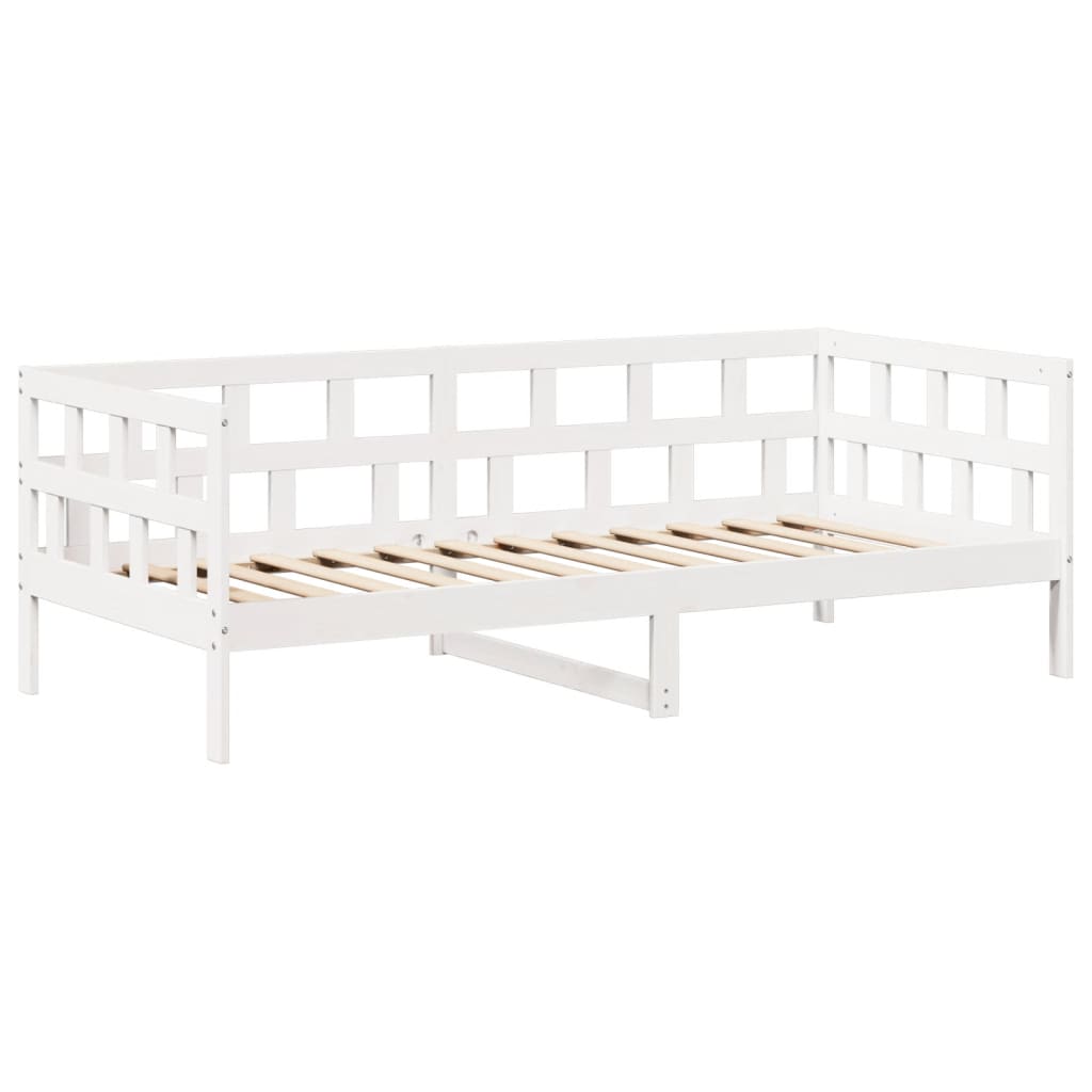 Set Dormeuse con Tetto Bianco 80x200 cm Legno Massello di Pino