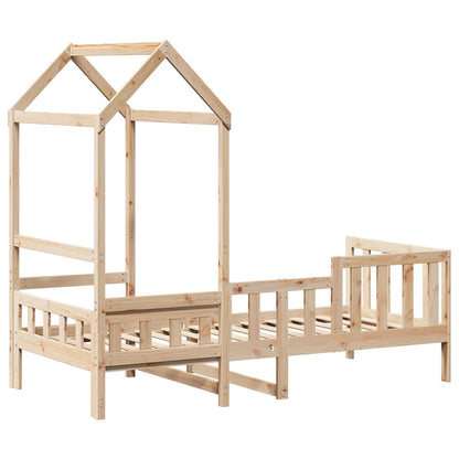 Dormeuse con Tetto 80x200 cm in Legno Massello di Pino | homemem39