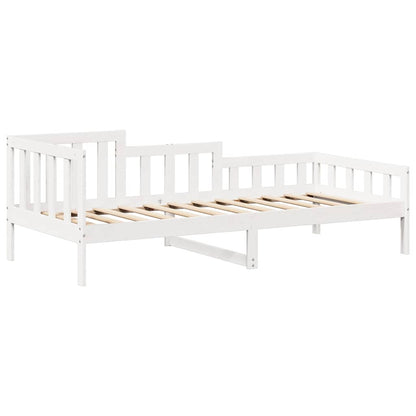 Set Dormeuse e Panca con Tetto Bianco 80x200cm Massello Pino | homemem39