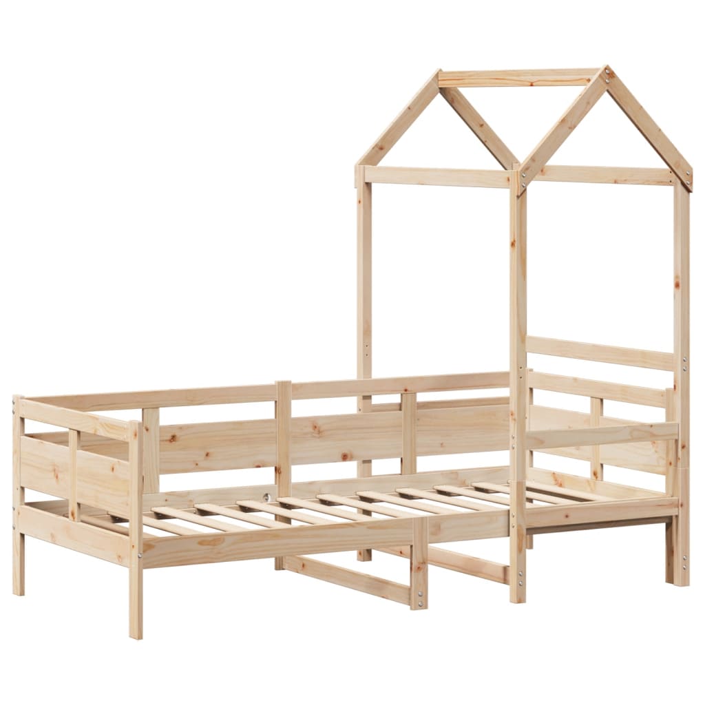 Dormeuse con Tetto 80x200 cm in Legno Massello di Pino | homemem39