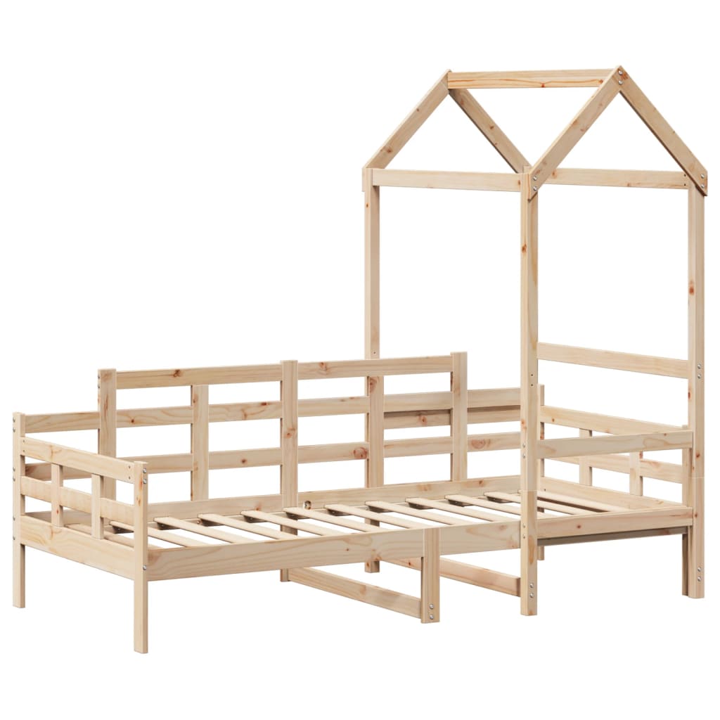Dormeuse con Tetto 80x200 cm in Legno Massello di Pino | homemem39