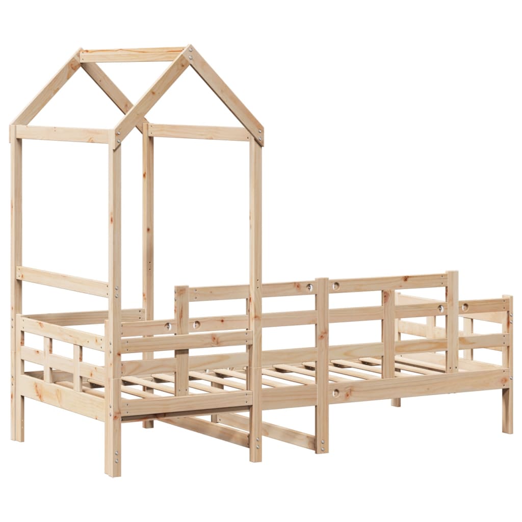 Dormeuse con Tetto 80x200 cm in Legno Massello di Pino | homemem39