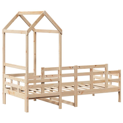 Dormeuse con Tetto 80x200 cm in Legno Massello di Pino | homemem39