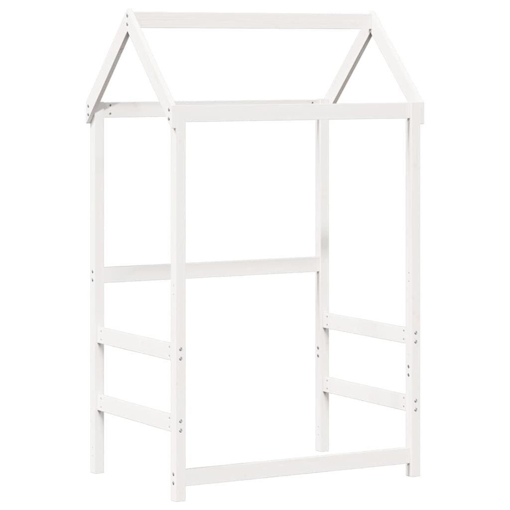 Dormeuse con Tetto 80x200 cm Bianco in Legno Massello di Pino | homemem39