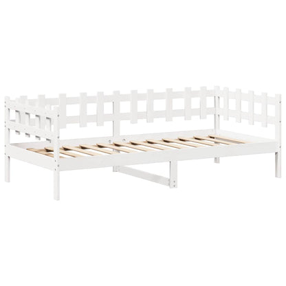 Dormeuse con Tetto 80x200 cm Bianco in Legno Massello di Pino | homemem39