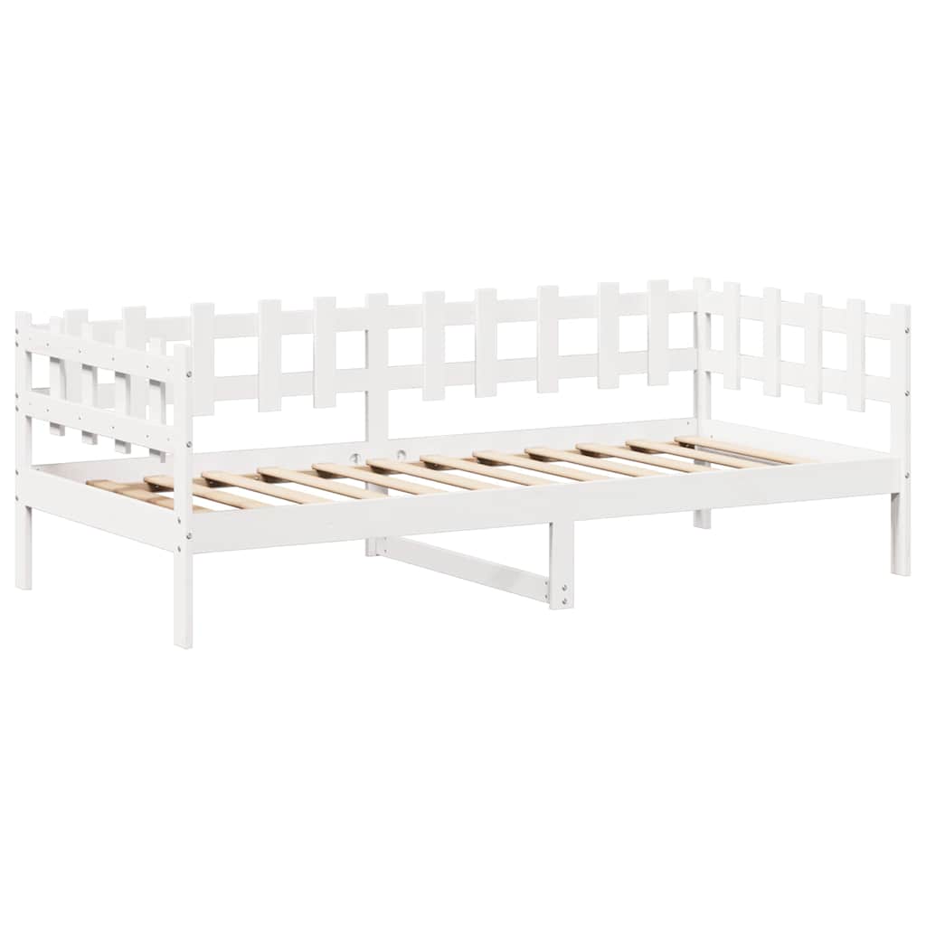 Set Dormeuse e Panca con Tetto Bianco 80x200cm Massello Pino | homemem39