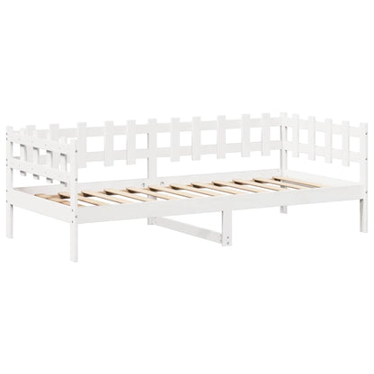 Set Dormeuse e Panca con Tetto Bianco 80x200cm Massello Pino | homemem39