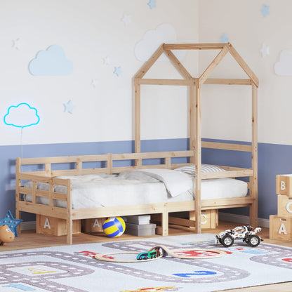 Dormeuse con Tetto 80x200 cm in Legno Massello di Pino - homemem39