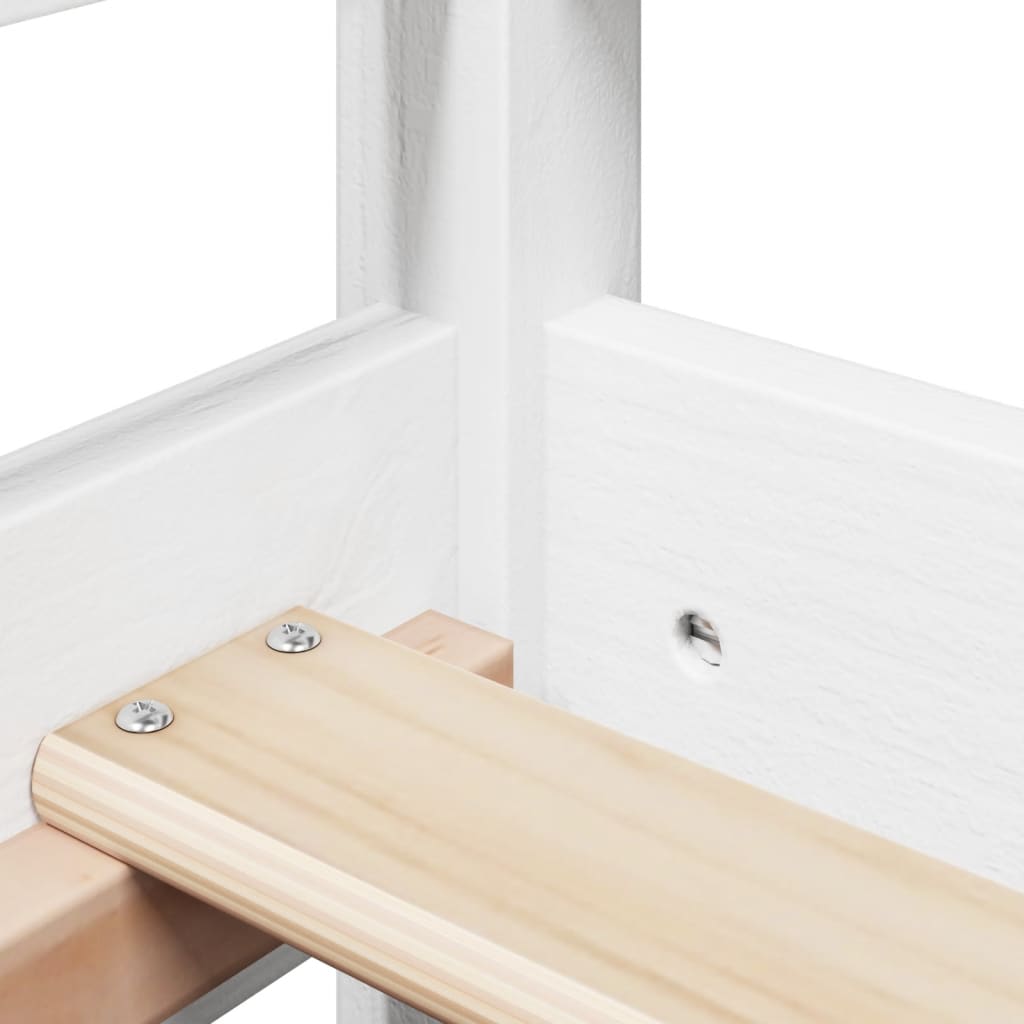 Dormeuse con Tetto 80x200 cm Bianco in Legno Massello di Pino - homemem39